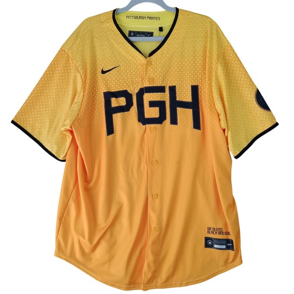 Nike Other - Nike Pittsburgh Pirates Baseball Jersey PGH Gold Black‎ MLB Men's XL